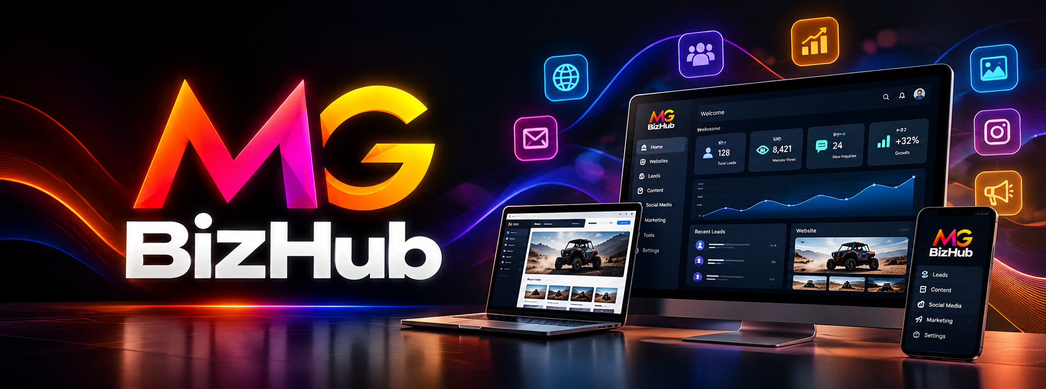 MG BizHub — a unified platform for websites, leads, content, and digital marketing